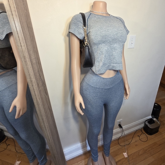 💎Victoria Secrets PINK Blue Seamless Legging 2 PC Set💎 - Picture 2 of 5